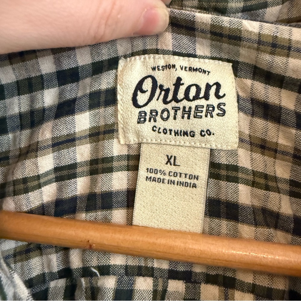 Orton Brothers Mid-Weight Flannel Shirt Mens Cotton Button Up Plaid Vermont XL - Picture 3 of 10